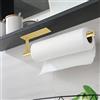 Eolax Barra Porta Carta Assorbente, Barra Porta Carta da Cucina Sottopensile, Barra Porta Asciugatutto, per Cucina, Autoadesivo o Si Installa su Parete Praticando Fori, Acciaio Inox SUS304, Oro