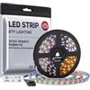 BTF-LIGHTING SK6812RGBW (WS2812B RGBW) RGB + bianco caldo Individualmente indirizzabile 5m 60 LED/pixel/m Flessibile 4 colori in 1 LED sogna colorato Striscia LED IP67 impermeabile DC5VPCB bianco