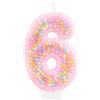 mciskin Macaron Candele per 6° compleanno per torta, rosa numero 6, per ragazze, decorazioni per 6° compleanno, candela rosa macaron, 6 decorazioni per torte per ragazze, decorazione per feste a tema
