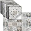 oxiang 24 Pezzi Adesivi Per Piastrelle Vinile Autoadesivi Adesivi Murali Impermeabili Per Cucina Bagno Piastrelle Parete Camino Armadio Decorazione Adesivi,Hz-52,10x10 Cm