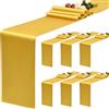 YMHPRIDE Runner da tavolo in raso color oro, confezione da 6, runner da tavolo in seta lungo 30x180 cm per la decorazione della tavola di banchetti di compleanno, feste di matrimonio - Oro