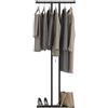 OUTBROS Metallo Attaccapanni da Terra, Appendiabiti da Ingresso Moderno, Attaccapanni con Lastra di Roccia Resistente, per Soggiorno, Ufficio, 60x25x175cm, Nero