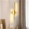 Riserva Applique da Parete Oro Interno, 24W Lampada da Parete Moderna LED, 3000K Luce Bianca Calda, Lampada a Muro Lineare in Alluminio per Camera da Letto, Soggiorno, Corridoio, Scala, Hotel