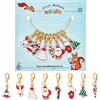 NBEADS 8pz Segnapunti A Tema Natalizio, 8 Stili Albero di Natale/Natale Renna Smalto Lega Punto Crochet Marcatore Charms per Maglieria Tessitura Cucito Gioielli Fatti A Mano