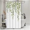 Bovlleetd Verde Salice Piangente Tenda da Doccia 92x183cm Mezza Piccola Stretto Pianta Foglie Acquerello Botanica, Impermeabile Lavabile in Poliestere Tende da Bagno con 6 Ganci per Vasca da Bagno
