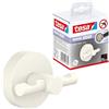 Tesa MOON WHITE Gancio per Accappatoio - Per bagni in stile industriale e moderno - Senza foratura, soluzione adesiva inclusa - 50 mm x 65 mm x 53 mm - Bianco opaco
