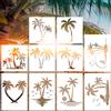 Tinoaly 10pz Stencil Palma per Pittura, 2 Misure Riutilizzabili Stencil Spiaggia Estivi Modelli di Alberi per Dipingere su Pareti Tele Mobili Fai Da Te