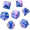Asmodee REBEL - Set di dadi RPG - Bicolore - Blu e Rosa