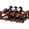 Trlyane Portabottiglie da Tavolo in Bambù per 8 Bottiglie, Cantinetta Vino a 2 Ripiani Orizzontale, Scaffale Portavino Salvaspazio per Cucina Bar Cantina, Marrone