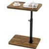 IBUYKE Tavolini a Forma Di C, Tavolino Salotto Moderno Regolabile in Altezza, Girevole a 360° Comodino, Con Slot per Telefono e Tablet, per Divano, Letto, Soggiorno, Marrone TVT003H