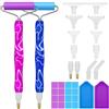 Furuising 2 Pezzi Penna Diamond Painting con Rulli, Diamond Painting Kit Completo, Painting Accessori con 2 x Vassoi, 12 x Punte di Penna, 20 x Cera per Pittura a Diamante per Adulti Bambini Fai Da Te