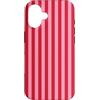 Elegant Geometric Vertical Lines Pattern Linee verticali estetiche a righe rosa e rosse carine Custodia per iPhone 16