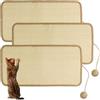 MCTNCT 3 Pezzi Tappetino Tiragraffi per Gatti,Tiragraffi Orizzontale,Anti Scivolo | Tappetino Tiragraffi per Gatti in Sisal Naturale, 50x25cm,Per Gatti e Mobili,Tiragraffi Divano Antigraffio,Mobili e Pareti