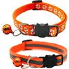 Hepplly Confezione da 2 collari per gatti Quick Release Reflective Kitten con campana (arancione)