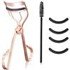 DWFEYOI Eyelash Curler, Kit di piegaciglia professionale in metallo strumento per il trucco con pettine integrato con 4 cuscinetti di ricambio per donne e ragazze ottengono ciglia curve drammatiche