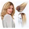 Sexycat Topper per capelli per diradamento dei capelli, da donna, veri capelli umani, colori misti, con clip, capelli umani sopra la testa, soffici senza frangia