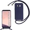FERLAN Custodia per Samsung Galaxy S8 Plus Cover con Cordino,Blu Silicone Antiurto TPU Morbido Case Corda Collana Necklace Regolabile Stylish con Catena Ultra Sottile Cover per Galaxy S8 Plus,Blu navy