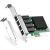 Binardat Adattatore di rete PCIe Gigabit a 4 porte, scheda NIC LAN Realtek RT8111H Controller 1000/100Mbps Ethernet per Windows/Linux/Mac