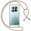 Pnakqil Cover per Xiaomi Redmi Note 15 Pro Plus 5G con Cordino, Trasparente Custodia con Laccio Tracolla Cellulare Girocollo Collana Protettiva per Xiaomi Redmi Note 15 Pro+ 6.83 Pollic, Khaki