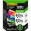 INKYEAH Cartucce 62 XL Nero e Colore- 750/450 Pagine, Ricambio per Cartucce HP 62 Nero e Colore Originali, Inchiostro Stampante 62 Compatibile con HP Envy 5540 5640 7640 5544 5646, OfficeJet 200 250 5742 5740