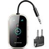 SINZONeu Trasmettitore Ricevitore Bluetooth 5.4, SINZONEu® Adattatore Audio Wireless 2-in-1 con Dual Link, aptX HD per Aereo, TV, Auto, Supporta 2 Cuffie Simultaneamente