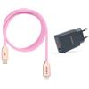GROOVY Caricabatterie USB-A + USB-C 20W con Cavo Apple 1 Metro | Ricarica Rapida 3A, Silicone Liquido Colorato, Compatibile iPhone e iPad (ROSA)
