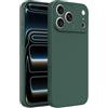 Captor Cover iPhone 17 Pro Max Custodia Colorata in Silicone Liquido, Antiurto, Flessibile, Bordo Rialzato per Schermo e Fotocamera Con Microfibra Interna per iPhone 17 Pro Max Cover (Verde Scuro)