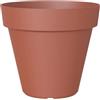 Artevasi Capri, Vaso rotondo in plastica, 35cm, Colore terracotta