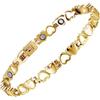 BioMag Bracciale magnetico da donna in acciaio al titanio con forti magneti a forma di cuore, 8.2 inches, Acciaio al titanio