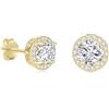 GAVU Orecchini Donna Argento 925 Placcati Oro 14K, Orecchini Punto Luce Donna Rotondi con Zirconia Cubica