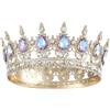 Feselry Corona diadema di cristallo per matrimonio con strass principessa diadema per compleanno cristallo strass lega di metallo strass donna sposa accessori per capelli, misura unica, Metallo, Cristallo