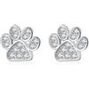 SLUYNZ Orecchini da donna in argento Sterling con motivo a zampa di gatto e gatto, con zirconi cubici, piccoli orecchini, SMALL, Argento sterling, Zirconia cubica