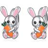 YAFEINI Orecchini a cerchio, da donna, ragazza, bambini, in argento Sterling 925, coniglio/koala/panda, 1,4 x 1,0, Argento sterling, Nessuna pietra preziosa