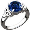 GWG Jewellery Anello Argento Sterling Grande Pietra in Blu Zaffiro Affiancata da Nodi Celtici in Confezione Regalo per Donne