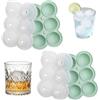 GREATRICH Stampo Ghiaccio Silicone, 2 Stampi per Cubetti Ghiaccio Grandi e Rotondi, Ice Cube Tray Riutilizzabile Con Beccuccio di Rifornimento, Ideale per Cocktail, Whisky, Bevande, Senza BPA