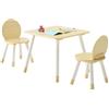 VEVOR Set di Tavolo Sedie per Bambini, Set Tavolo con 2 Sedie Bordi Arrotondati per Bambini da Asilo Nido Scuola Materna Casa per Leggere, Imparare, Disegnare, Scrivere, Mobili per Sala Giochi