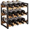 IBUYKE Portabottiglie 12 Bottiglie,Cantinette Vino in Legno,TMJ904H