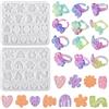 Nifocc 2 stampi per anelli in silicone fai da te, in resina epossidica, a forma di fiori, amore, a forma di cuore, per fai da te
