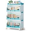 Shally Dogan Carrello Impilabile a 3 Livelli Azzurro Contenitore Organizer Portagiochi Ruote