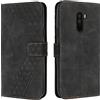OKZone Cover per Xiaomi Pocophone F1, Custodia in PU Pelle per Xiaomi Pocophone F1, Custodia a Libro Protettiva Folio Portafoglio con Chiusura Magnetica e Slot per Carte Wallet Case Cover (Nero)
