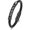 AIWENXI Ceneri gioielli per ceneri Nordic Viking in pelle PU urna Bracciale per uomini e donne in acciaio inox Memorial Cenere Umana Bracciale Gioielli, 1.57, Senza Gemstone