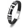 AIWENXI Bracciale in pelle con ciondolo a forma di croce, per cenere, in acciaio inox, per cenere, per uomini e donne, 1.57, Acciaio inossidabile, Senza Gemstone