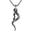 HZMAN Gothic serpente collana da uomo in acciaio inox gotico animale serpente ciondolo collana gioielli regalo, 1,5 cm x 4,5 cm, Acciaio inossidabile, Non pietra preziosa