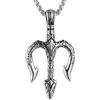 HZMAN Collana da uomo vintage Poseidone Tridente, mitologia greca antica ciondolo amuleto regalo gioielli