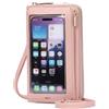 GOIACII Borsa a tracolla per telefono da donna, portafoglio da viaggio con touch screen, piccolo, A02-rosa