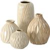 Boltze Zalina 1006089 - Vaso da fiori in ceramica, per fiori secchi, erba della pampa, altezza 9-15 cm, set di vasi