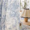 SUOUO Tende semi-velate in lino con motivo floreale blu e bianco, per soggiorno, lunghezza 213,4 cm, 2 pannelli, tasca per asta, filtraggio della luce, tende per finestra, per camera da letto e sala