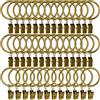 LLPJS Confezione da 40 anelli per tende in metallo con clip, clip per tende con anelli, ganci per tende decorative, per finestre da appendere, diametro interno 4,5 cm, colore bronzo