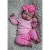 LFdolls Bambola Reborns 50 cm, Vinile di Alta Qualità, Bambole Reborn Femmine Outfit Rosa e Bianco a Righe Bambola Realistica Rinato con Accessori dai 3 Anni in su (Versione Bambina Con Occhi Chiusi)
