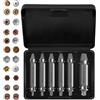 ZEKUN 6 Pezzi Estrattore Viti Danneggiate Estrattore Viti Spanate Kit Rimozione Viti Spanate in Acciaio Hss 6542 con Durezza Hrc 63-65 set per la Rimozione di Bulloni per la Rimozione di Viti Spelate Rotte